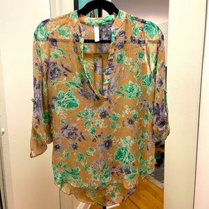 Sheer floral blouse